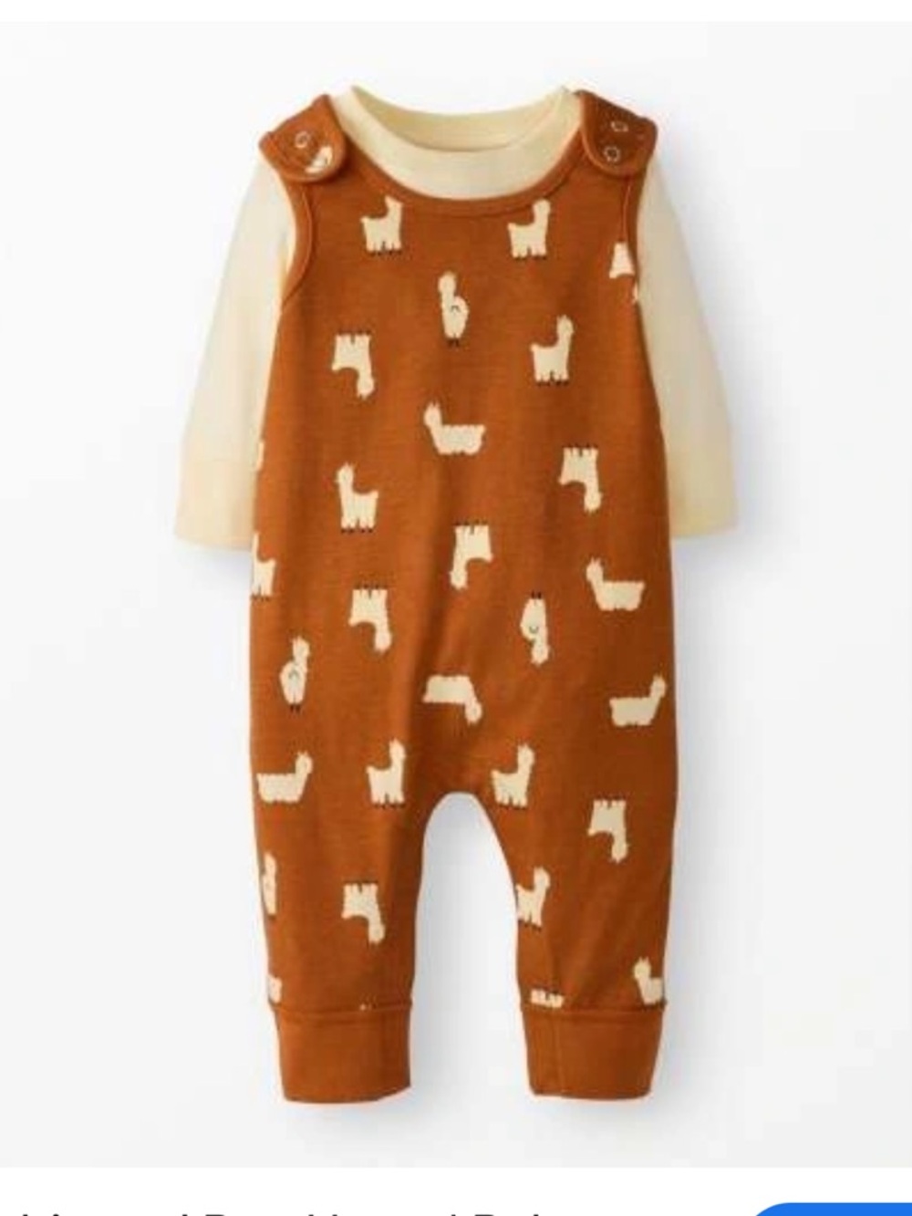 New! Hanna Anderson Orange Llama Print Baby One-Piece Romper size 18-24 mo
